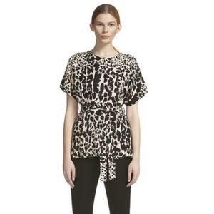 Whistles Leopard Tie Waist Top Lenah- 0